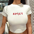 White Chili Graphic Crop Top