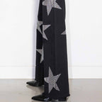 Wide-Leg Rhinestone Jeans