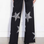 Wide-Leg Rhinestone Jeans