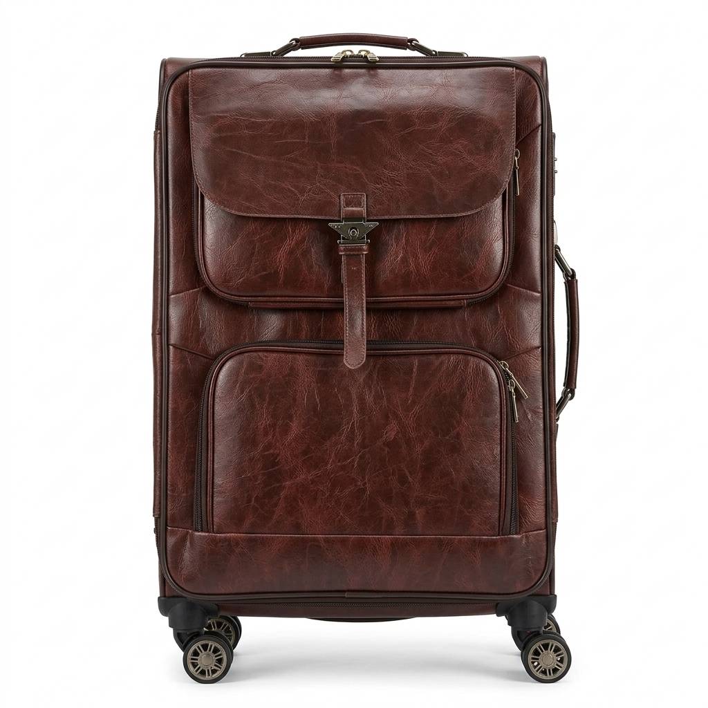 Brown Leather 4-Piece Travel Set