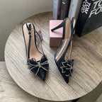 Bow Slingback Heels