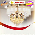 Modern Gold Retractable Ceiling Fan Chandelier