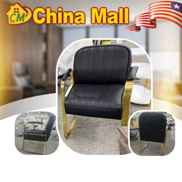 Modern Black Leather Armchair