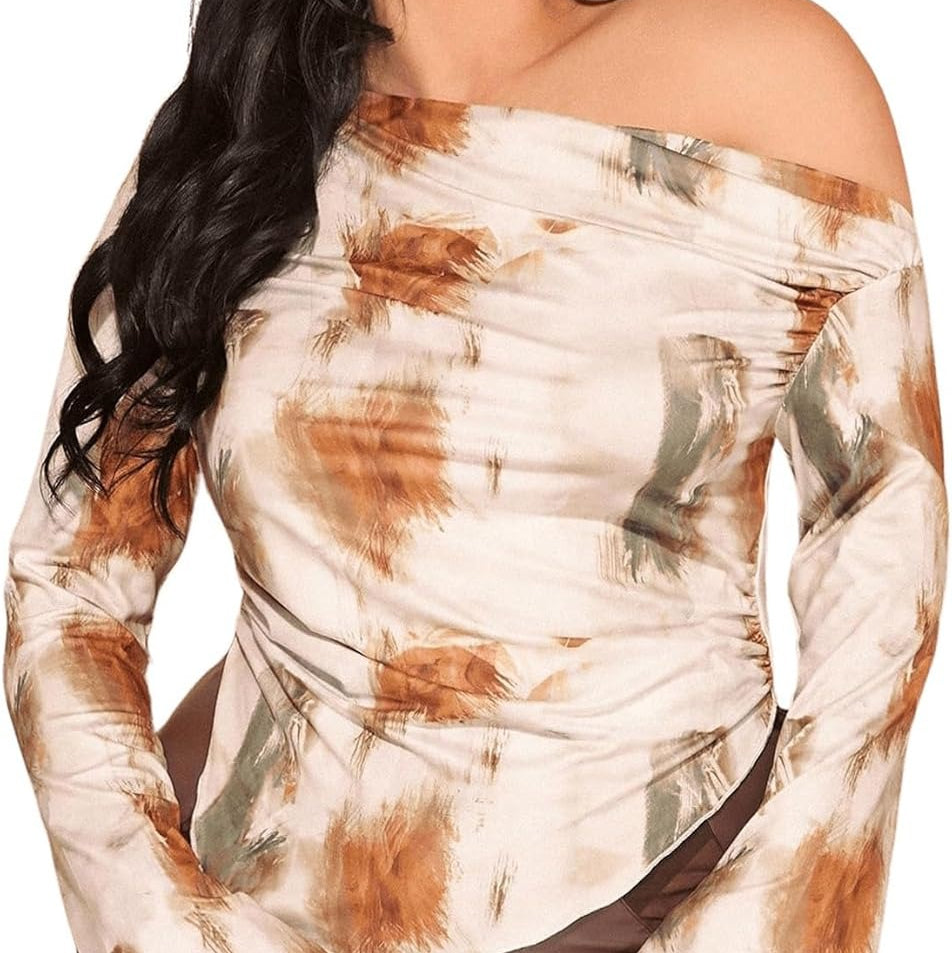 Floral Long-Sleeve Stretchy Top