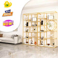 Tall Golden Metal Etagere Bookcase
