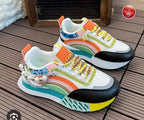 Rainbow Pearl-Embellished Sneakers