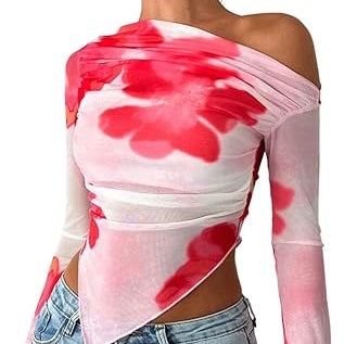 Floral Long-Sleeve Stretchy Top