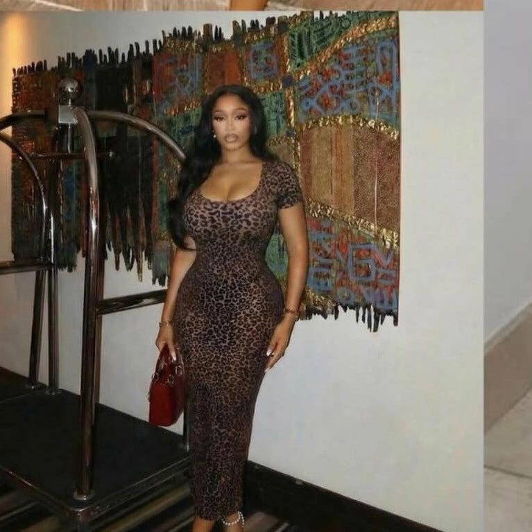 Leopard Print Midi Dress