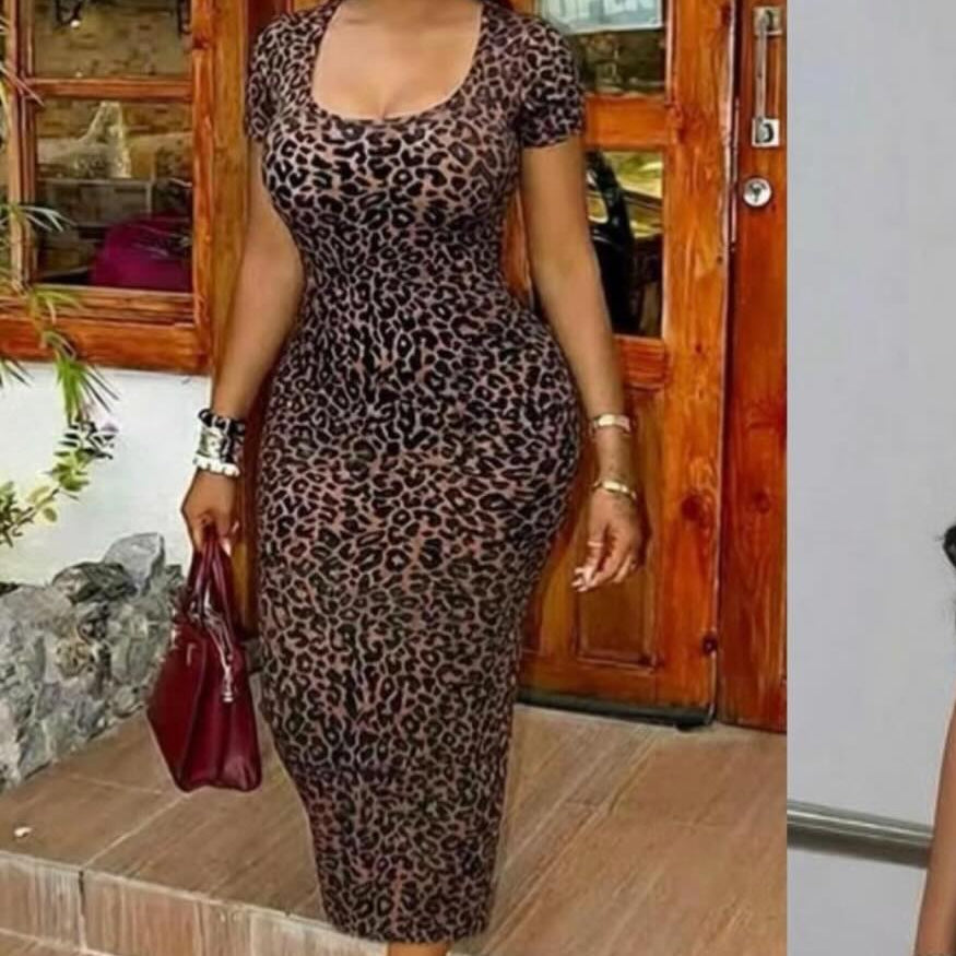 Leopard Print Midi Dress