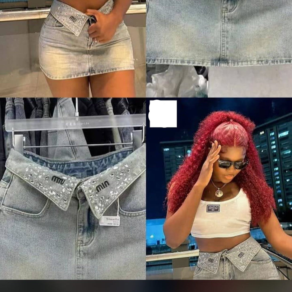 Folded Waist Mini Skirt