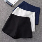 High Waist Zipper Flared Shorts