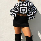 Crochet long-sleeve Top