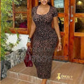 Leopard Print Midi Dress