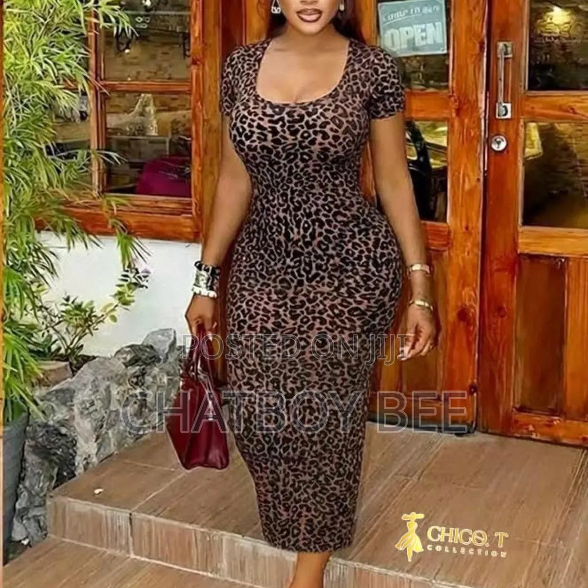 Leopard Print Midi Dress
