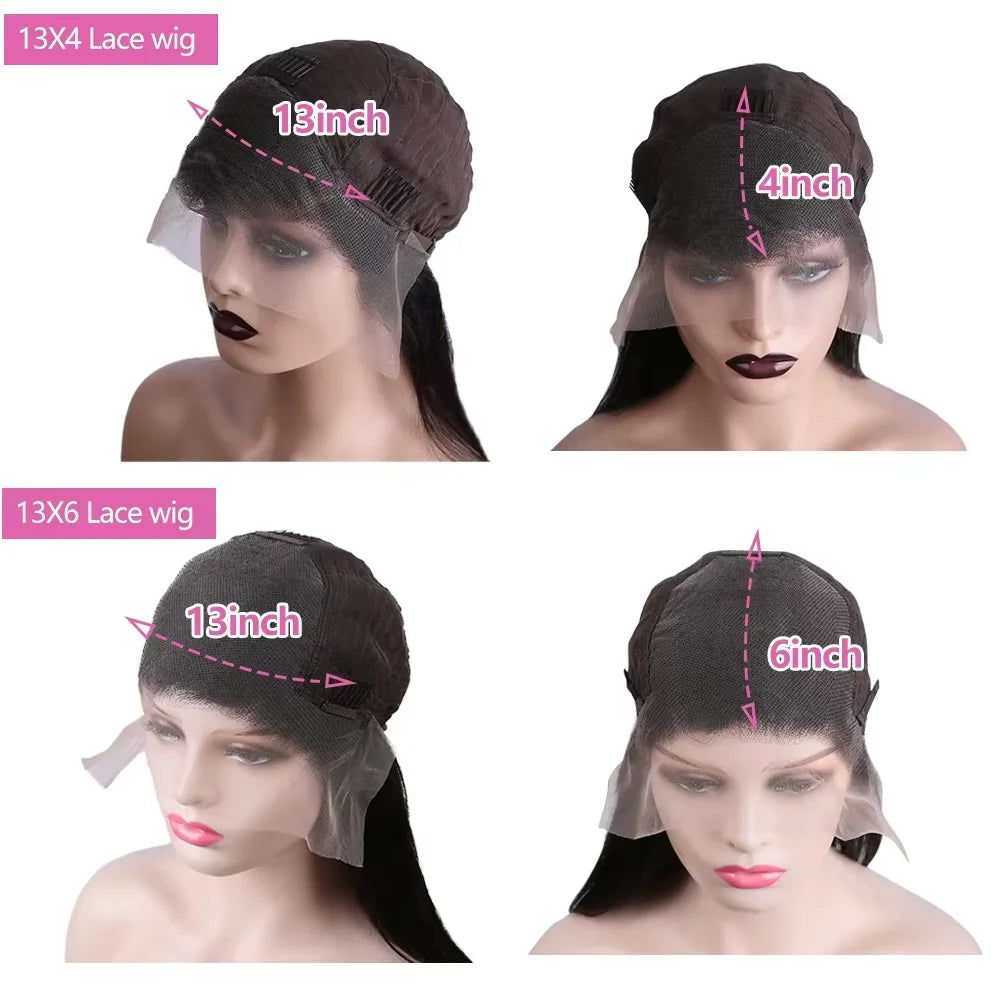 250% Body Wave HD Lace Frontal Wig Short Bob Wig Human Hair Glueless Human Hair Wavy 13x4 Transparent Lace Front Wigs For Women