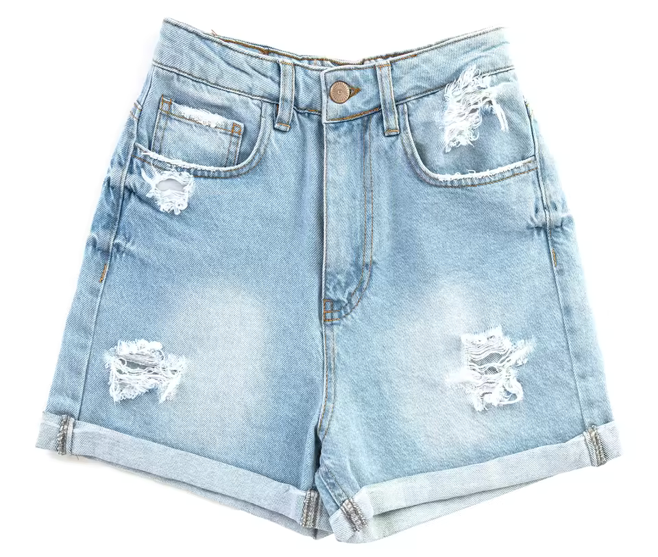 Lace & Bow Denim Shorts