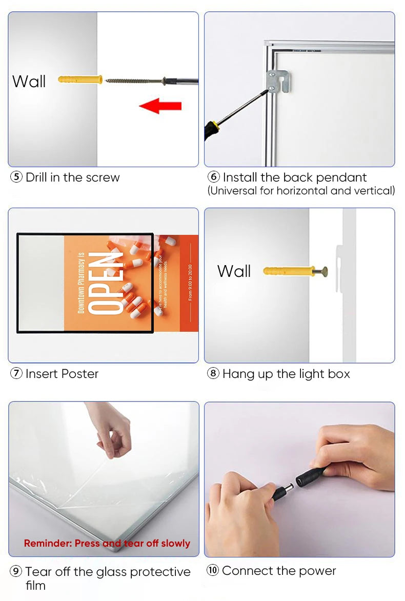 Billboard illuminated led display Menu price list slim advertising movie poster light box