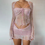 Sequined Knitted 3-Piece Set