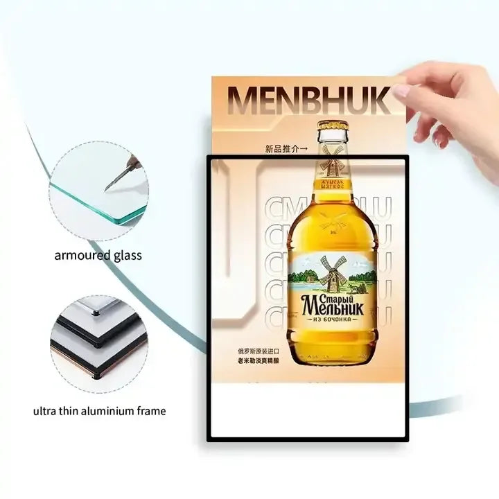 Billboard illuminated led display Menu price list slim advertising movie poster light box