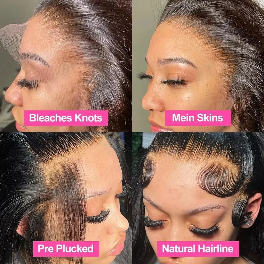 250% Body Wave HD Lace Frontal Wig Short Bob Wig Human Hair Glueless Human Hair Wavy 13x4 Transparent Lace Front Wigs For Women