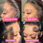 250% Body Wave HD Lace Frontal Wig Short Bob Wig Human Hair Glueless Human Hair Wavy 13x4 Transparent Lace Front Wigs For Women