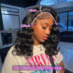 250% Body Wave HD Lace Frontal Wig Short Bob Wig Human Hair Glueless Human Hair Wavy 13x4 Transparent Lace Front Wigs For Women