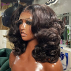 Brazilian 200% Short Bob Wig 13x4 Transparent Lace Frontal Body Wave 4x4 Lace Closure Natural Human Hair Wavys Bob Wig For Women