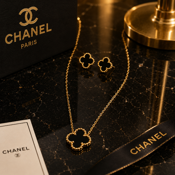 Clover Necklace & Earrings Set