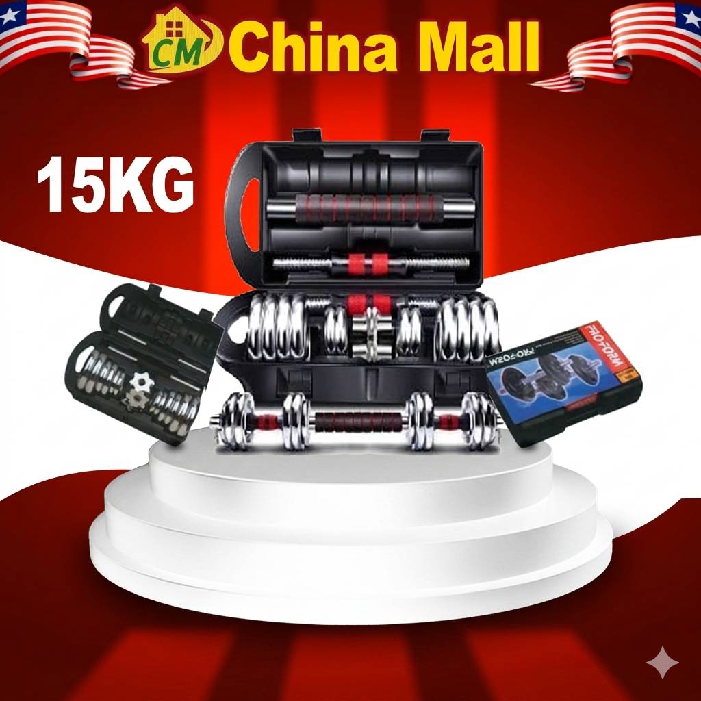 15 kg Cast Iron Adjustable Dumbbell Set