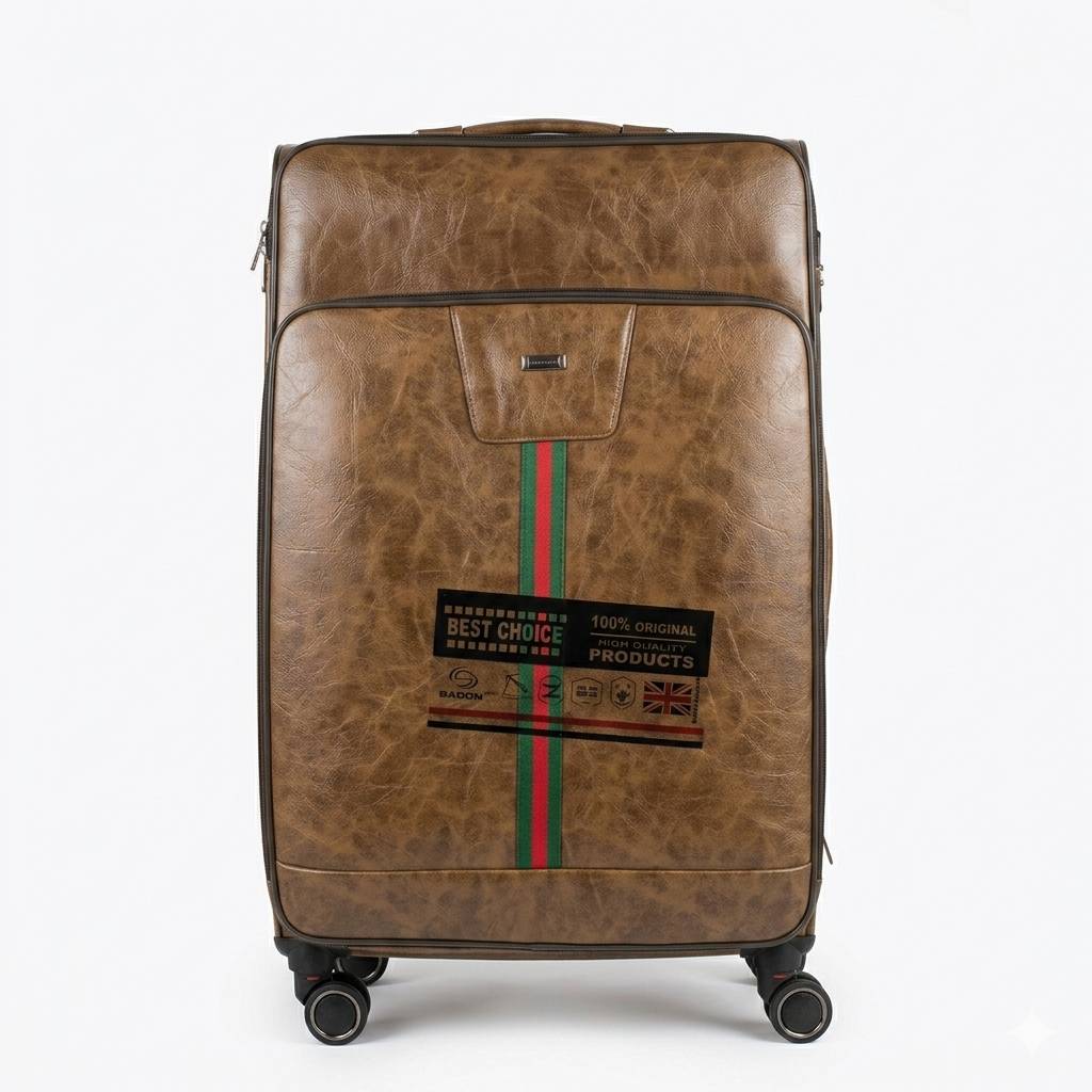 OMASKA 5-Piece Leather Suitcase Set