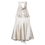 Women's 2026 Satin Backless Halter Mini Dress