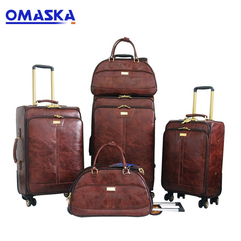 Vintage Leather Trolley Luggage