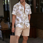 Men's 100% Cotton Beach Shirt & Shorts Set
