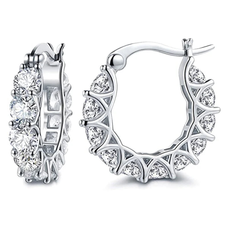 Cubic Zirconia Hoop Earrings