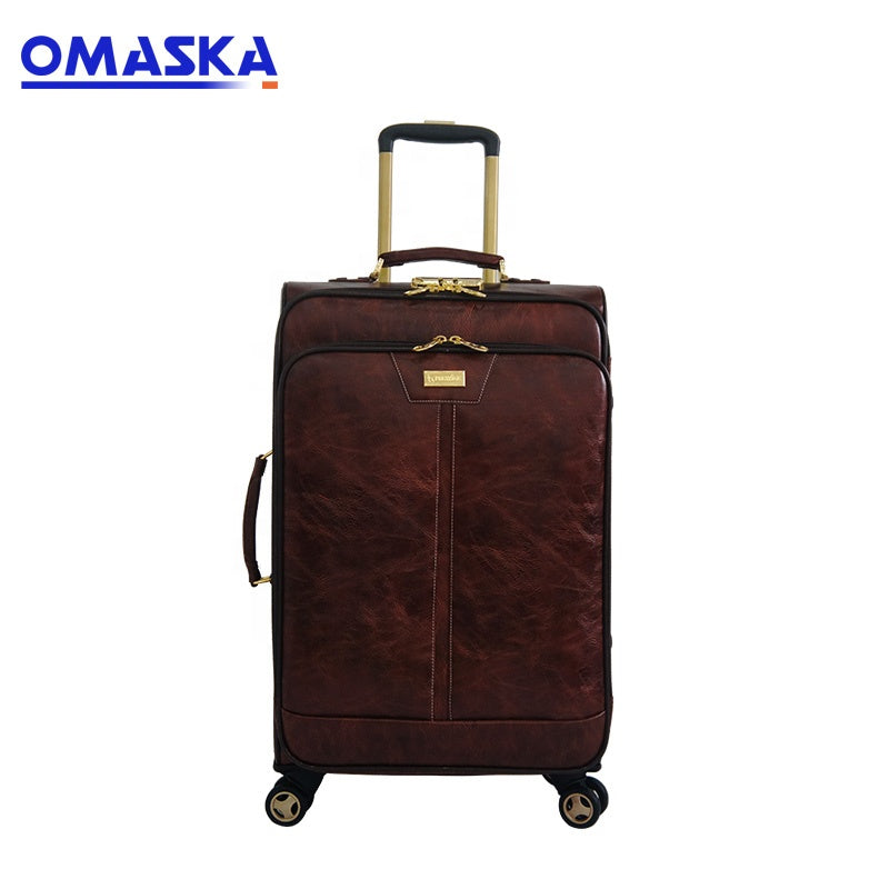 Vintage Leather Trolley Luggage