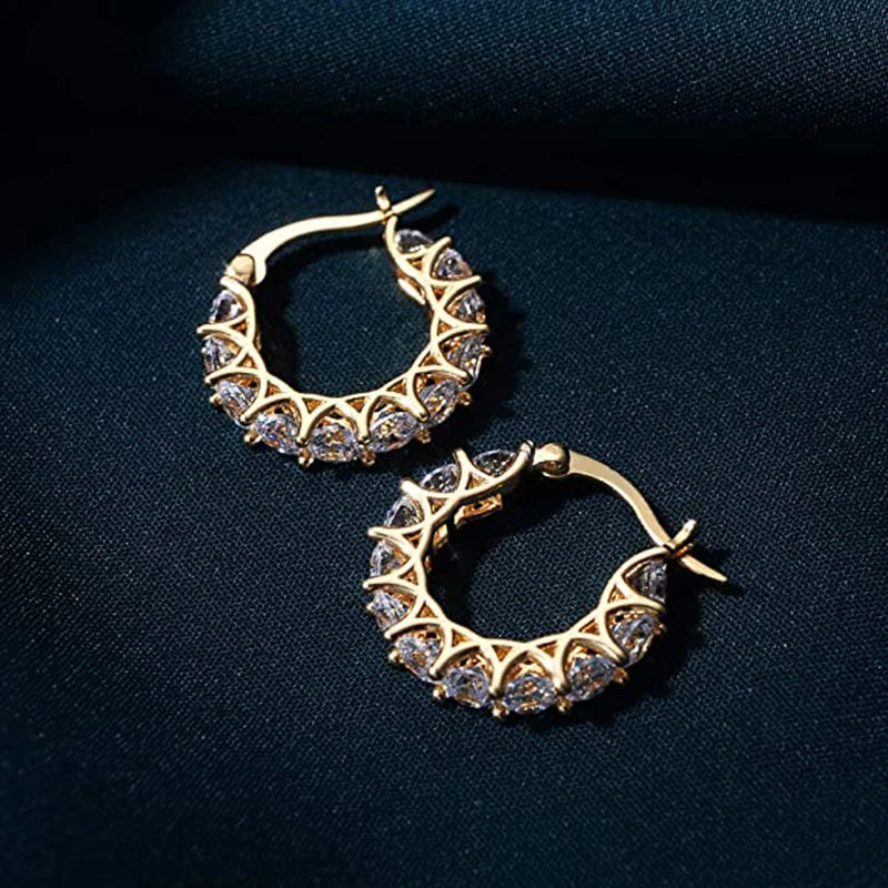 Cubic Zirconia Hoop Earrings
