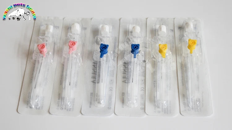 10-50pcs IV Cannula with Injection Port & Wings Sterile I V Catheters 20G 22G 24G Veterinary Equipment