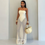 Ibiza Yacht Baddie Knitted Summer Vacay Dress