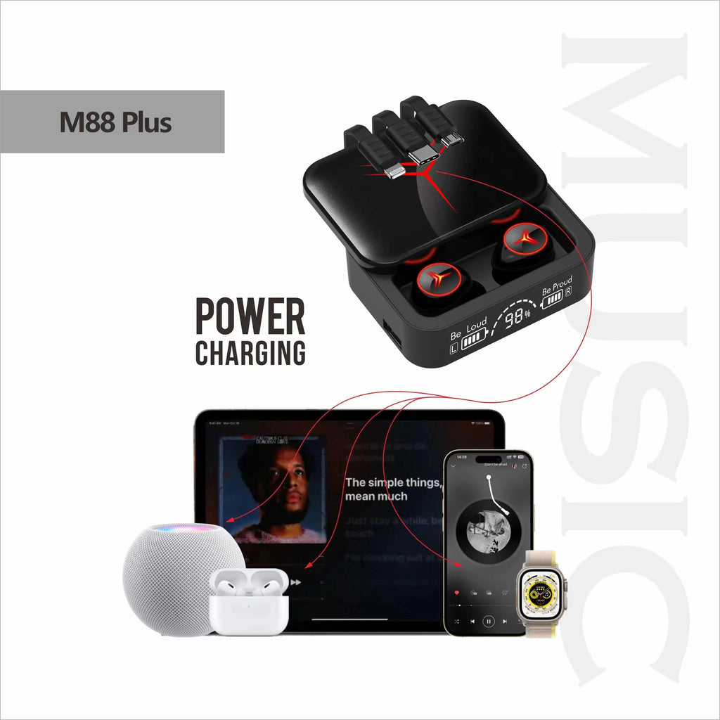 M88 Plus TWS IPX6 Waterproof Earbuds