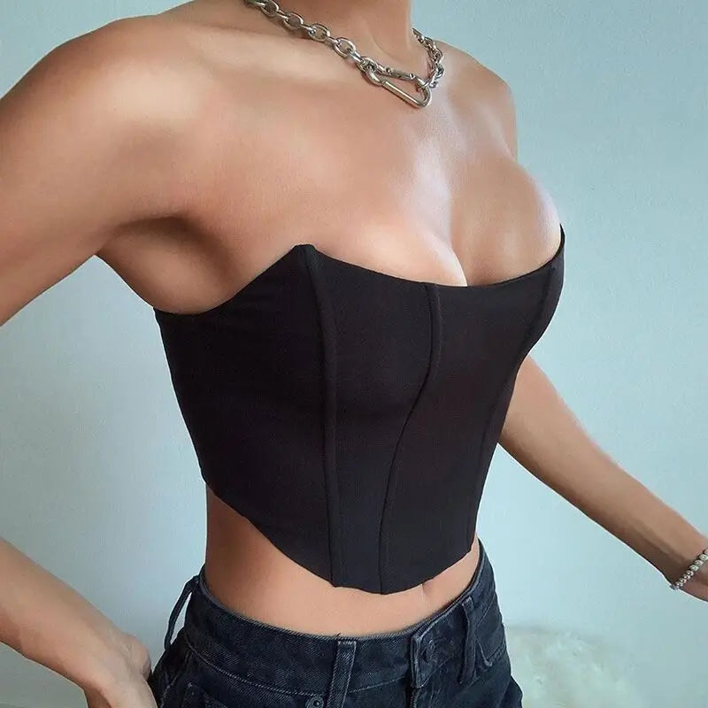 Off-Shoulder Backless Corset Top