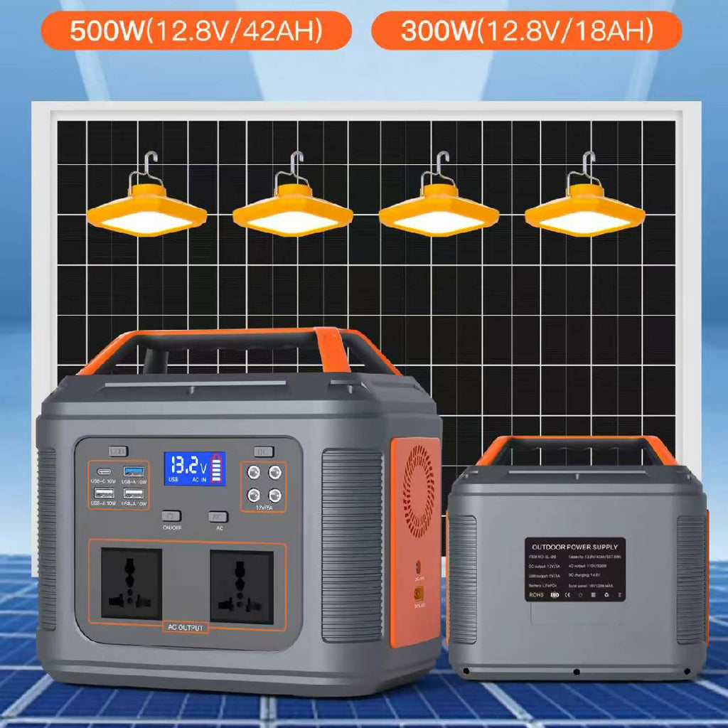 SL EST power station with lights and battery on a blue grid background