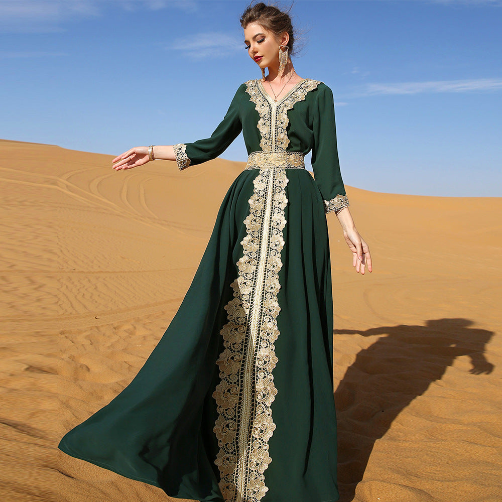 Women's Luxury Embroidered Lace Abaya