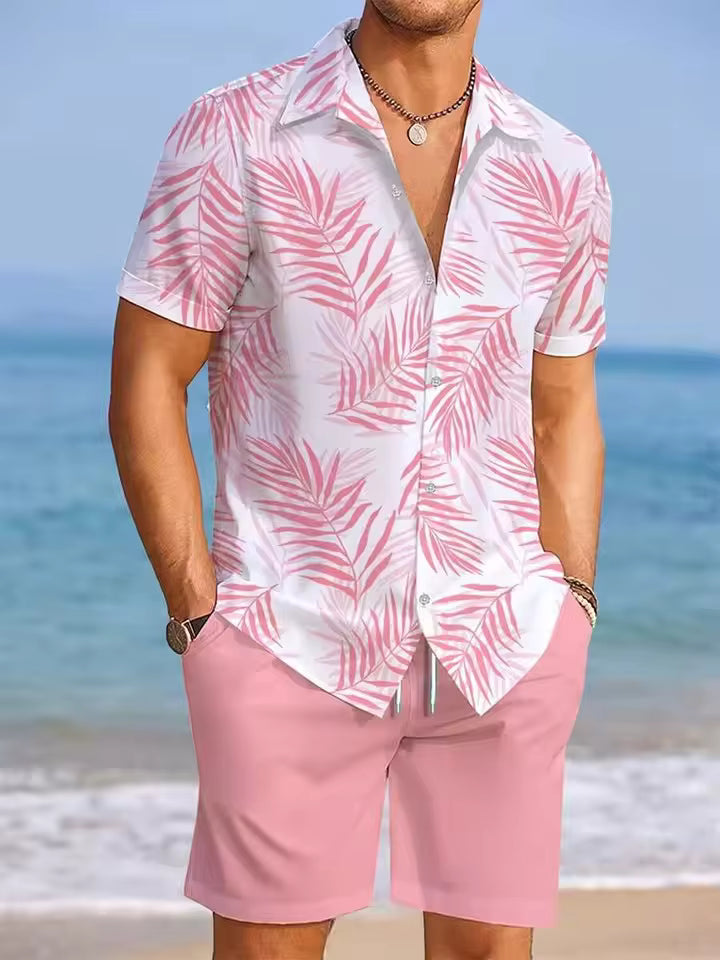 Men's Summer 2-Piece Shirt & Shorts Set