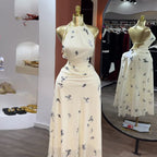 Backless Pleated Chiffon Summer Dress