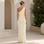 Elegant Ruffle Side Split Bodycon Evening Dress