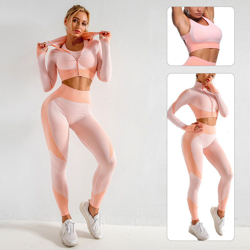 Women's 2026 3-Piece Seamless Gym Girlie Workout Set