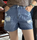 Lace & Bow Denim Shorts