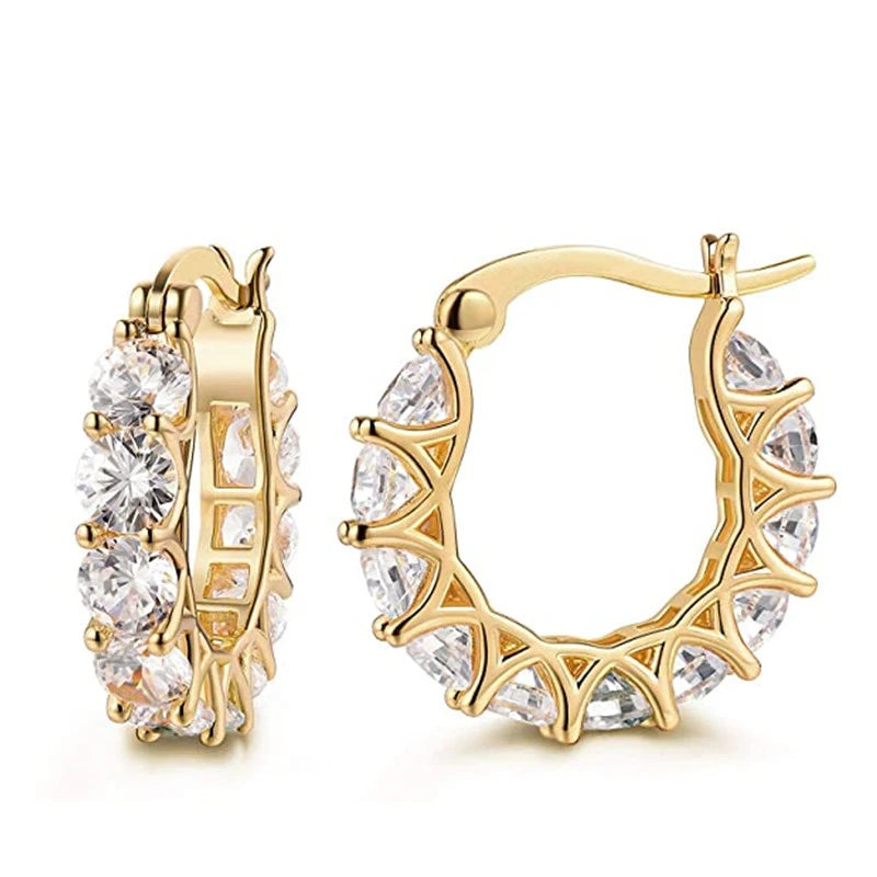 Cubic Zirconia Hoop Earrings