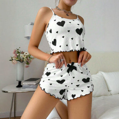 2-Piece Cami Heart Pajama Set