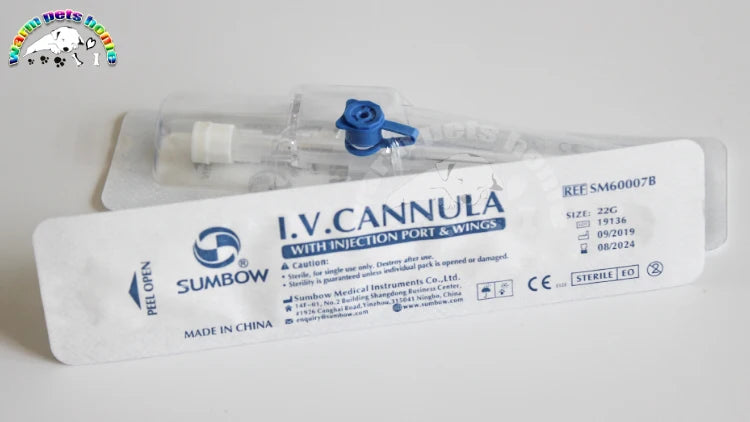 10-50pcs IV Cannula with Injection Port & Wings Sterile I V Catheters 20G 22G 24G Veterinary Equipment